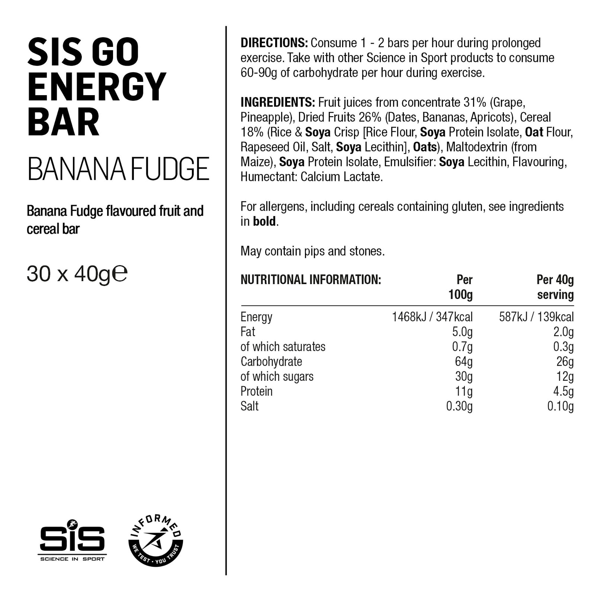 SIS GO Barrita Energética 40g INT10 Plátano Dulce #3