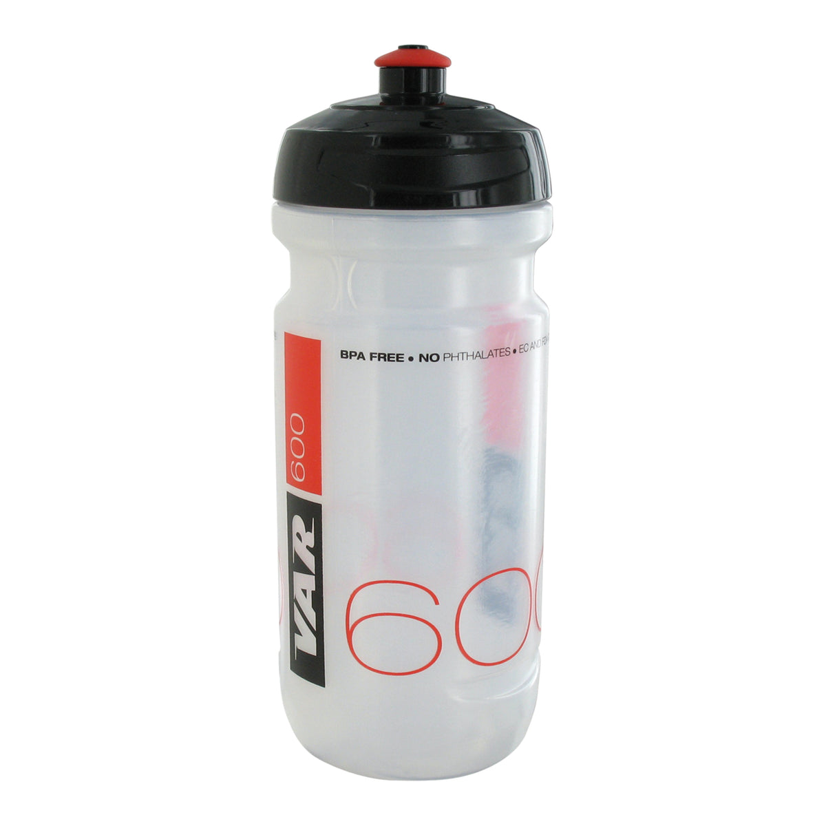 Bidón VAR 600ml Transparente Negro/Rojo #2