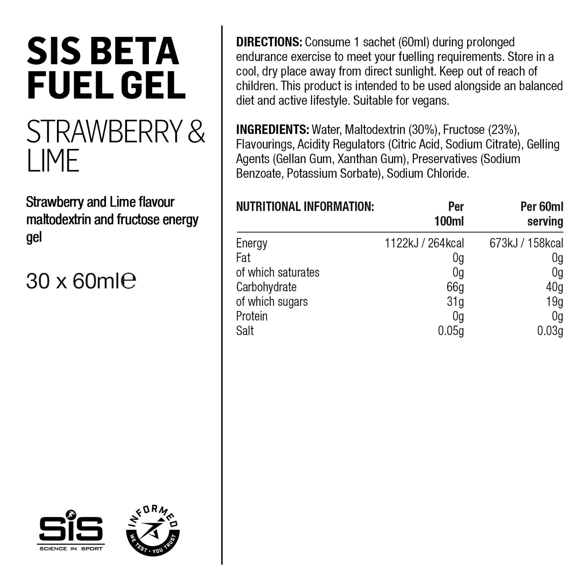 SIS Beta Fuel Gel 60ml Fresa/Lima #3