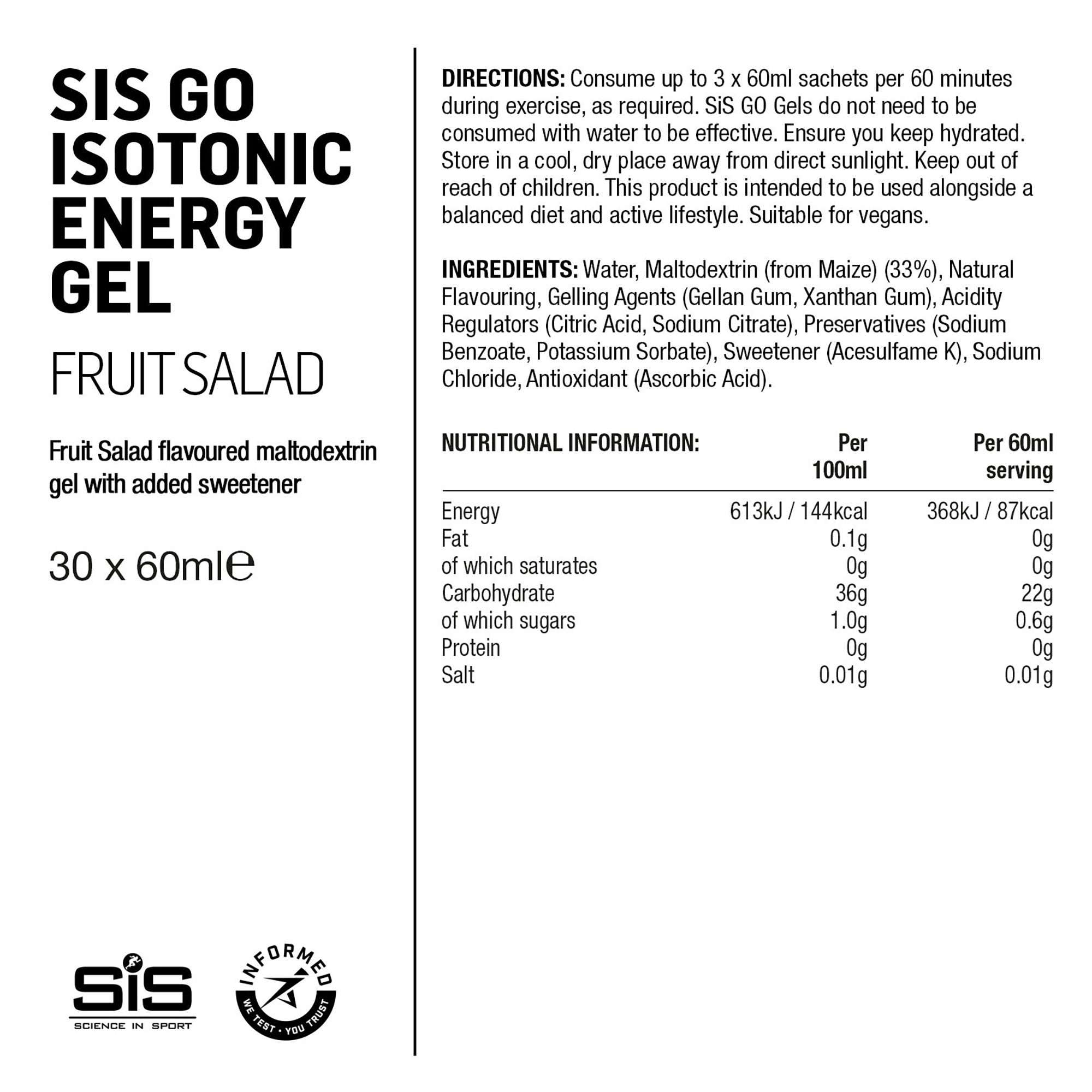 SIS GO Gel Energético Isotónico 60ml Macedonia #3