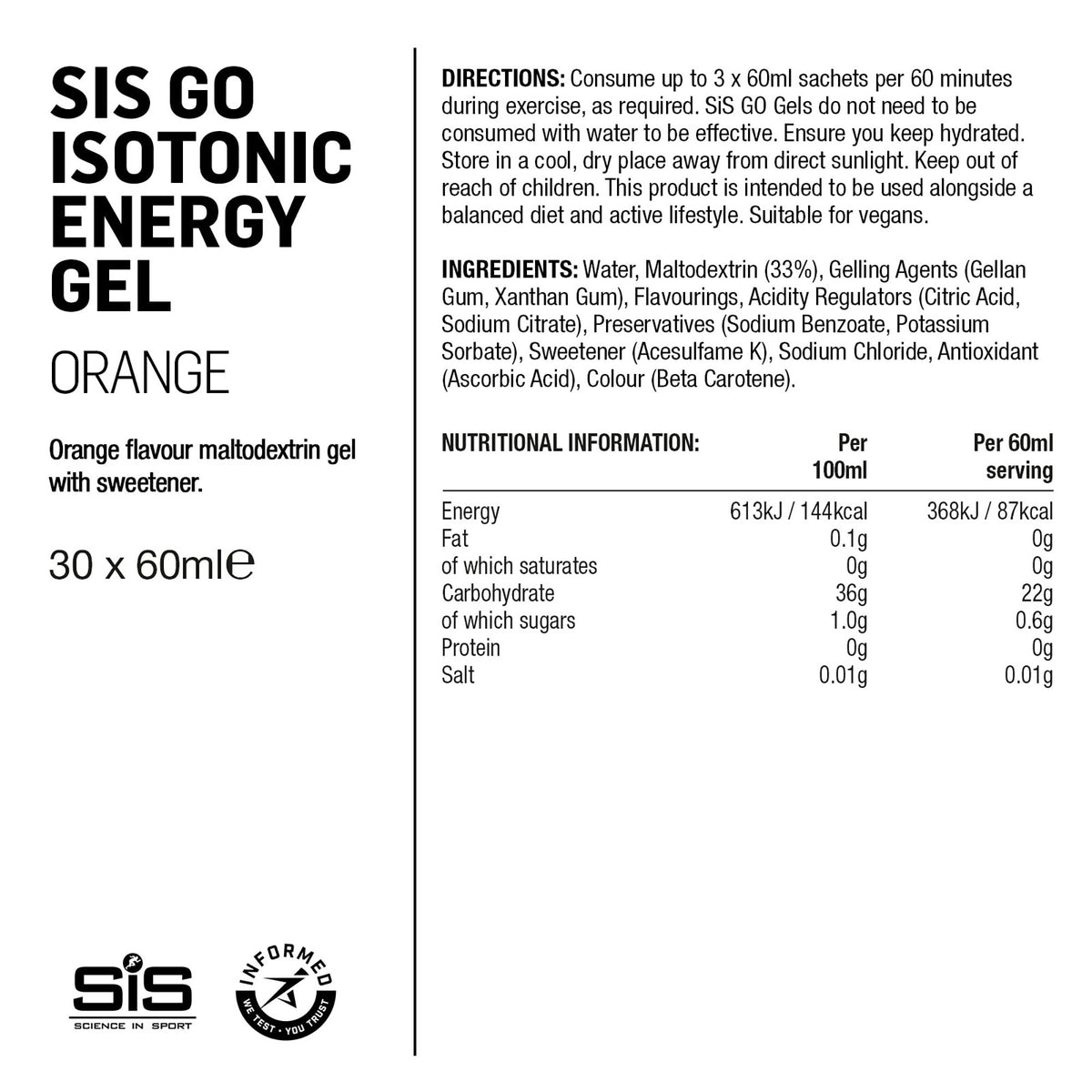 SIS GO Gel Energético Isotónico 60ml Naranja #3