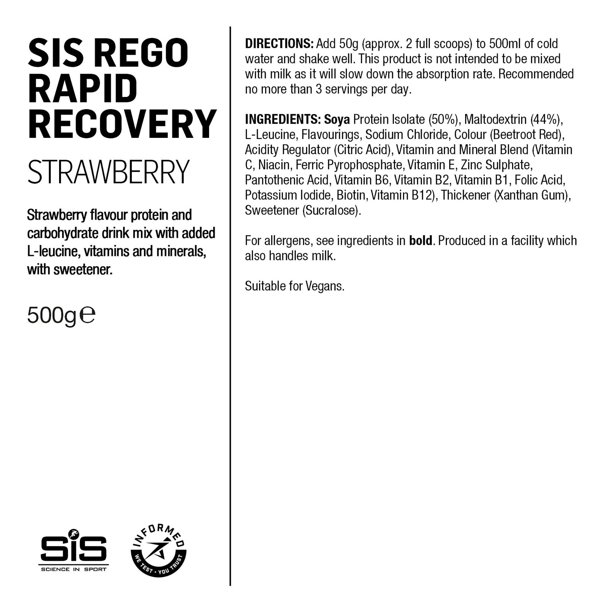 SIS REGO Polvo Recuperador Rápido 500g Fresa #2