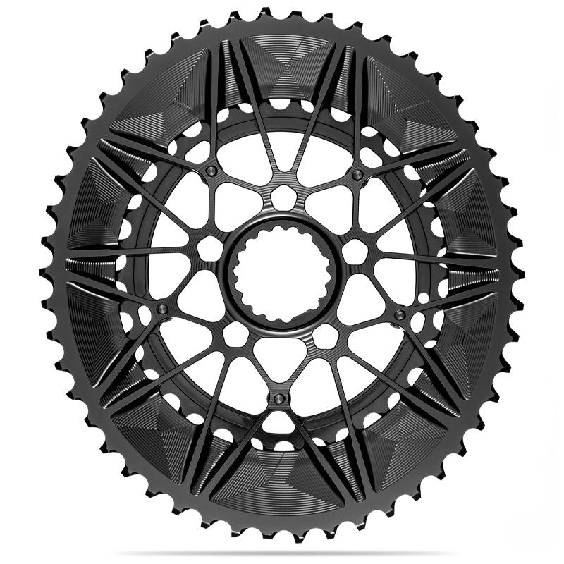 Juego Platos Absolute Black Ovalados Direct Mount Cannondale Hollowgram 2x11v Aluminio Negro
