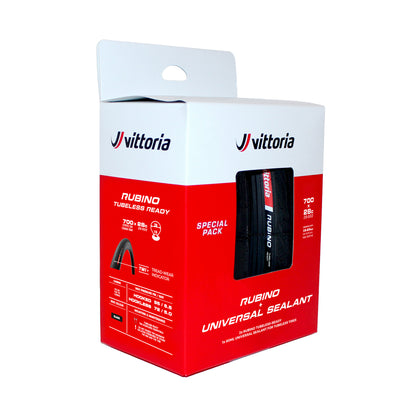 Pack 2 Cubiertas Vittoria Rubino V TP Sellante 80ml Negro #3