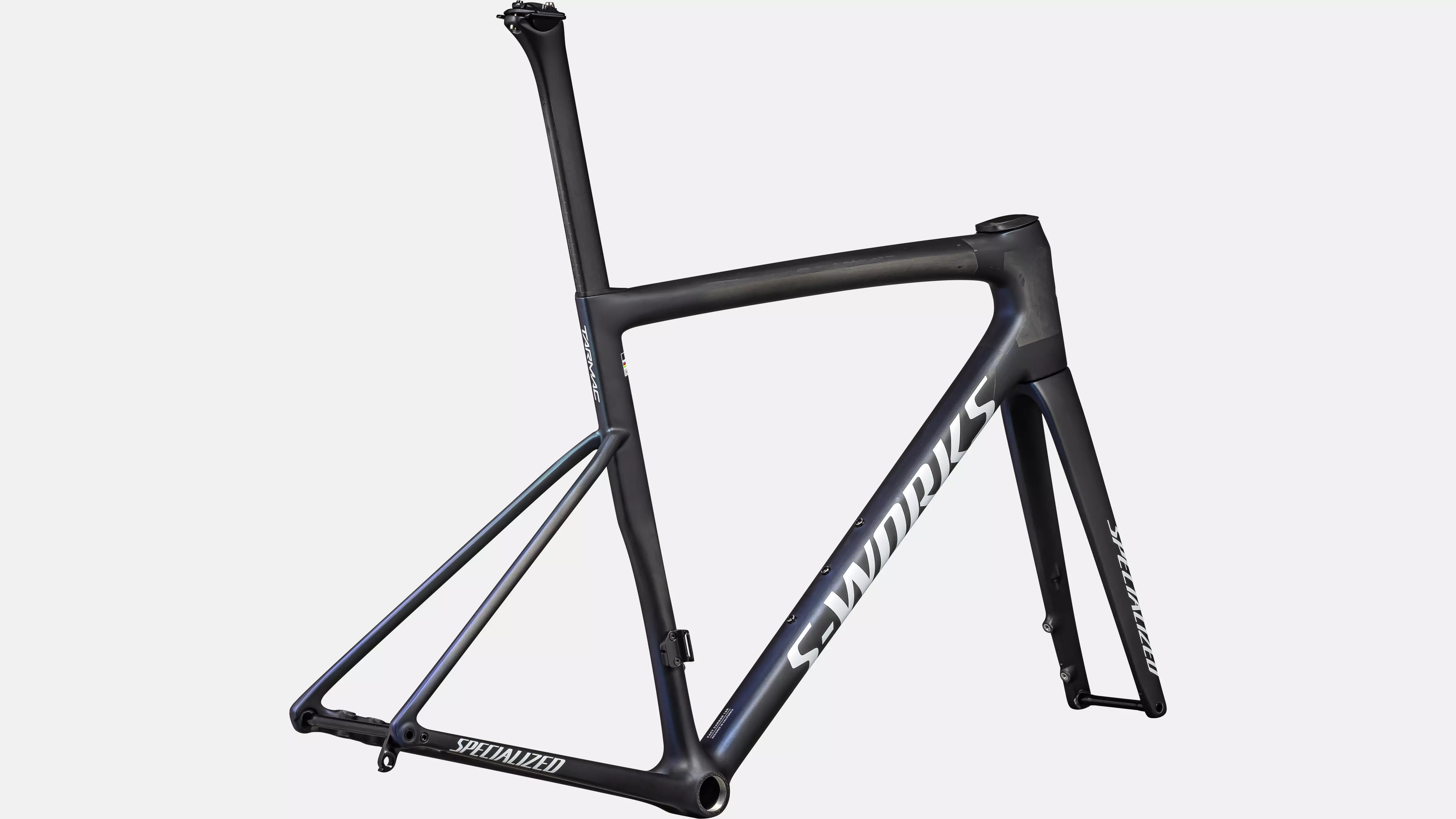 S-Works Tarmac SL8 Cuadro Carretera Specialized 2025 Satin Carbon/Cynan Blue/Silver-Blue Pearl/Metallic White Silver #3
