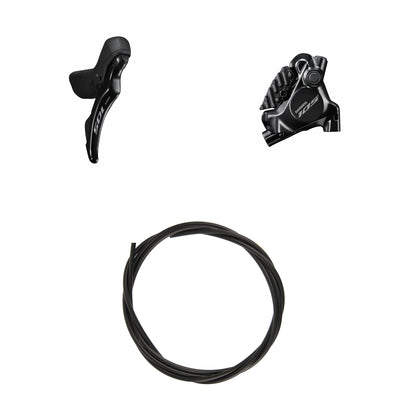Kit Freno Disco Hidráulico Shimano 105 BR-R7170/ST-R7120 Trasero/Derecho Resina Aletas Sin Adaptador Latiguillo 1700mm Negro #2