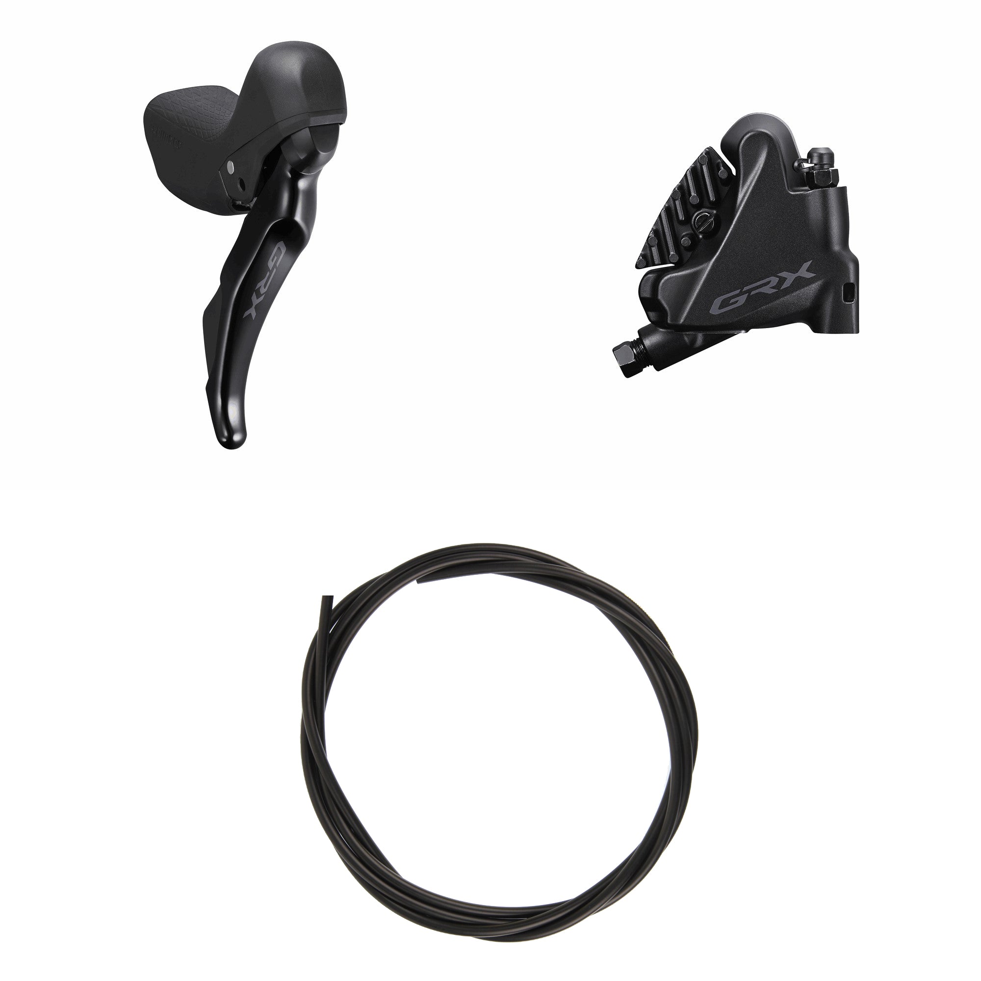 Kit Freno Disco Hidráulico Shimano GRX BR-RX400/ST-RX400 Trasero/Derecho Resina Aletas Sin Adaptador Latiguillo 1700mm Negro #2