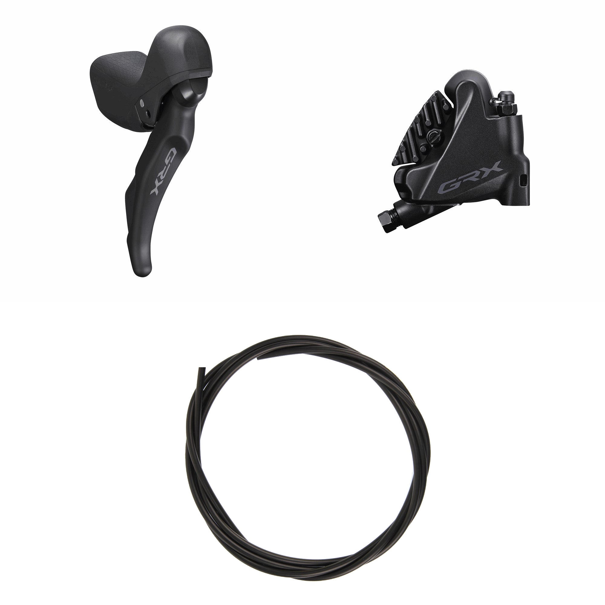 Kit Freno Disco Hidráulico Shimano GRX BR-RX400/ST-RX600 Trasero/Derecho Resina Aletas Sin Adaptador Latiguillo 1700mm Negro #2