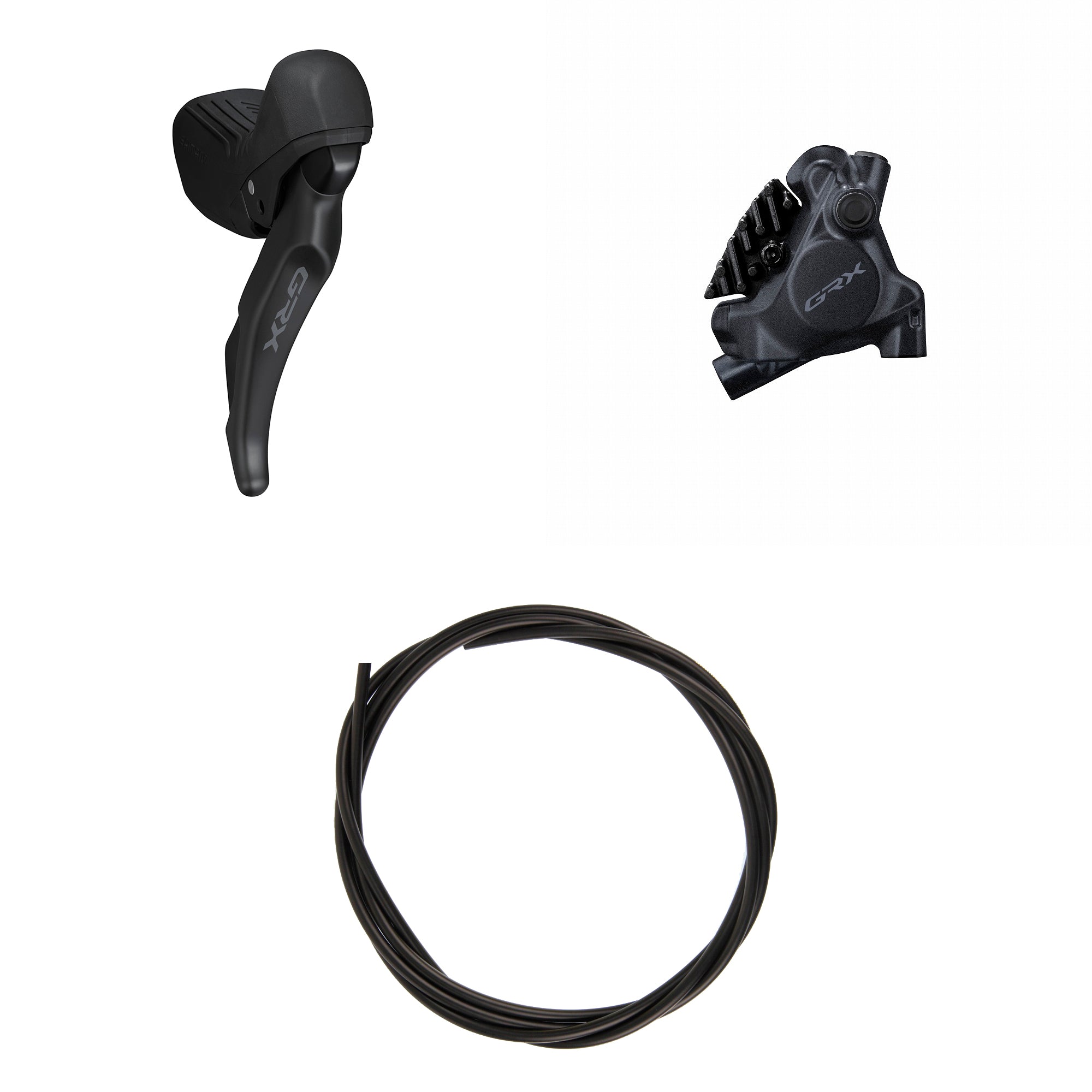 Kit Freno Disco Hidráulico Shimano GRX BR-RX410/ST-RX610 Trasero/Derecho Resina Aletas Sin Adaptador Latiguillo 1700mm Negro #2