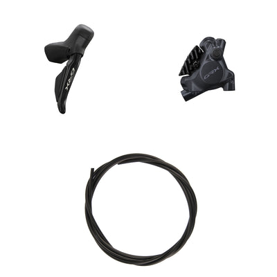 Kit Freno Disco Hidráulico Shimano GRX BR-RX410/ST-RX715 Trasero/Derecho Resina Aletas Sin Adaptador Latiguillo 1700mm Negro #2