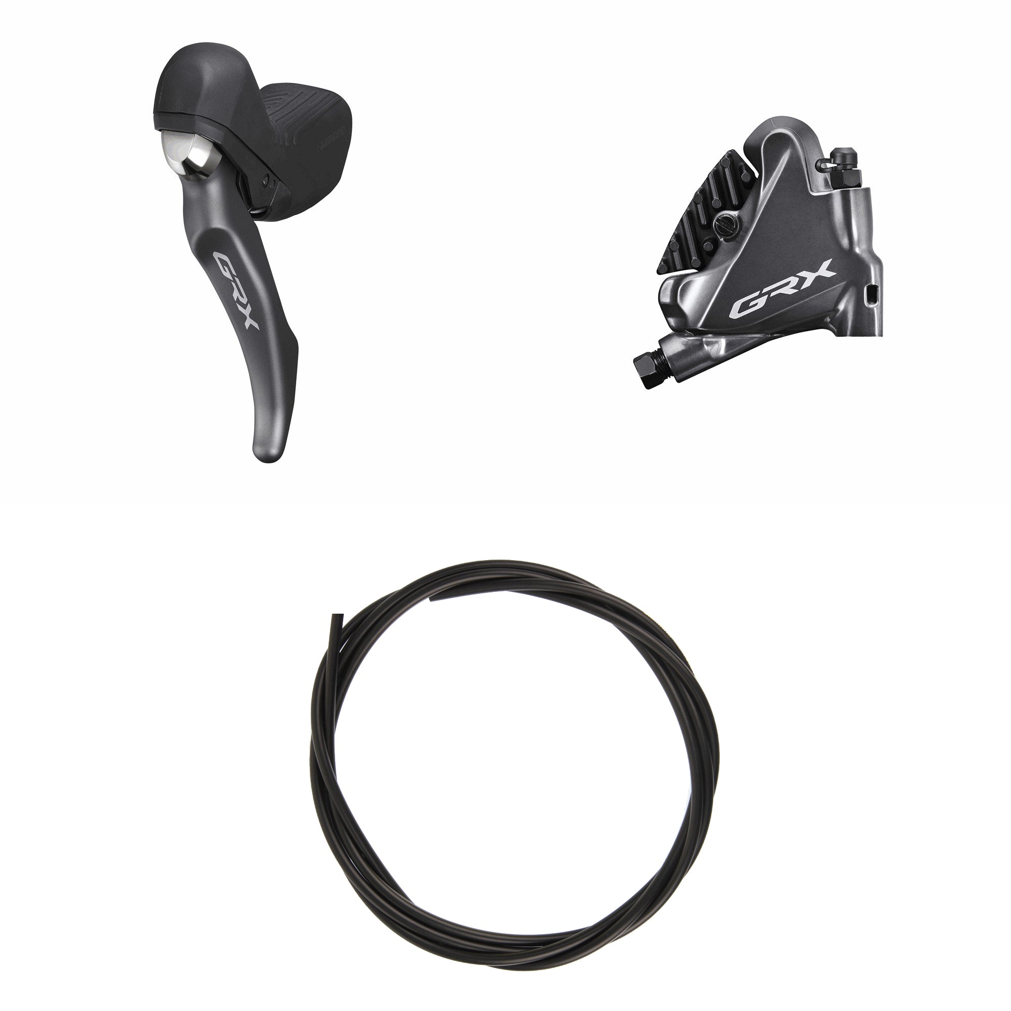 Kit Freno Disco Hidráulico Shimano GRX BR-RX810/BL-RX810 Delantero/Izquierdo Resina Aletas Adaptador 160mm Latiguillo 1000mm Negro #2
