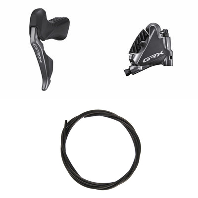 Kit Freno Disco Hidráulico Shimano GRX BR-RX810/ST-RX815 Delantero/Izquierdo Resina Aletas Adaptador 160mm Latiguillo 1000mm Negro #2