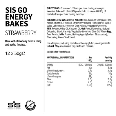 SIS GO Bizcocho Energético 12x50g Fresa #3