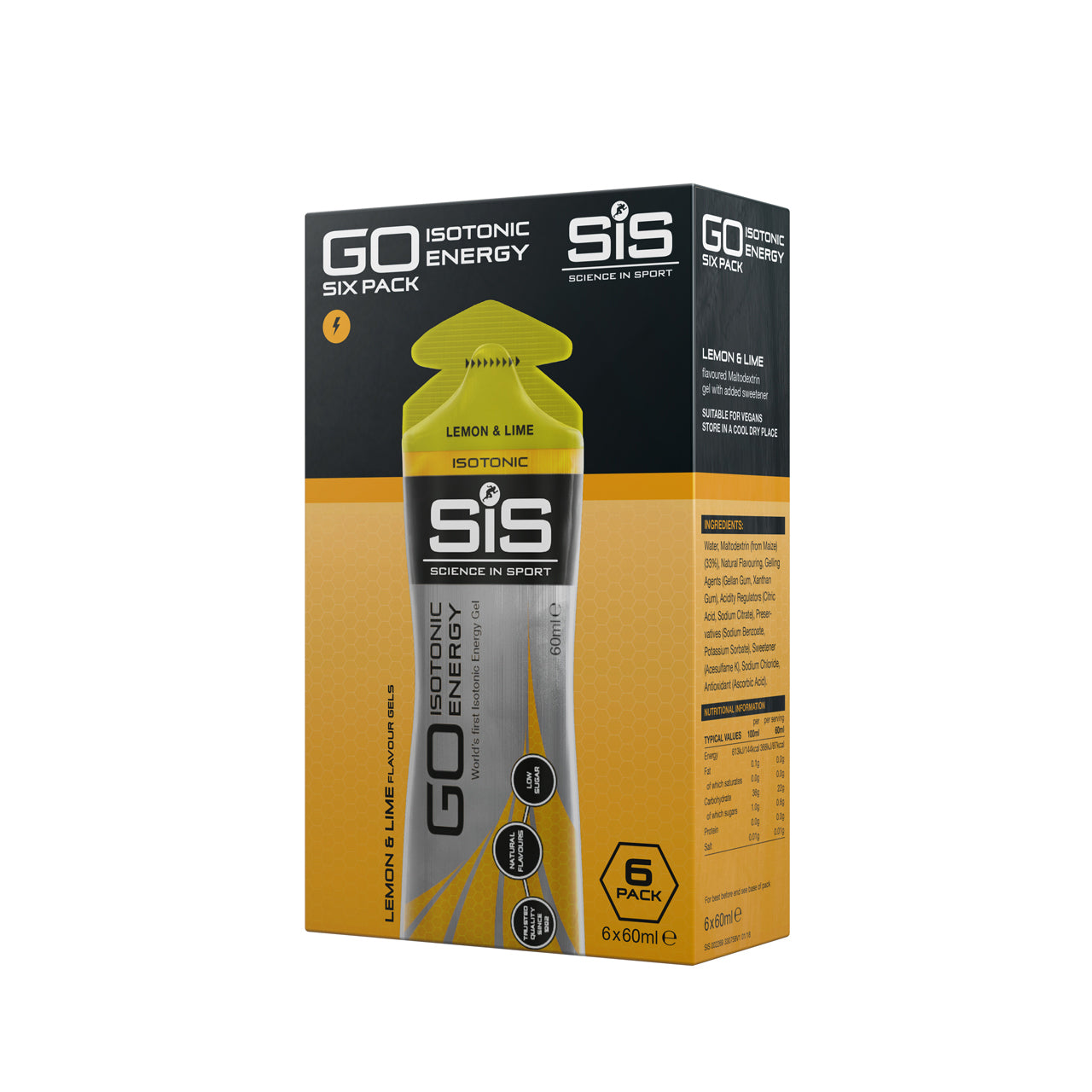 SIS GO Gel Energético Isotónico 6x60ml Limón/Lima