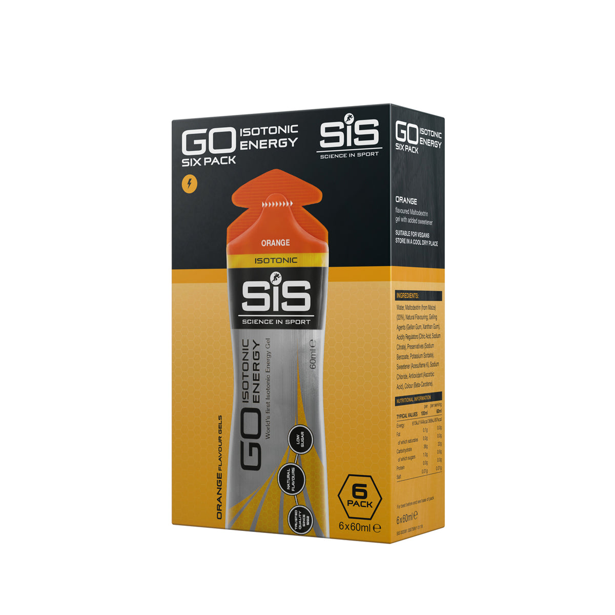 SIS GO Gel Energético Isotónico 6x60ml Naranja