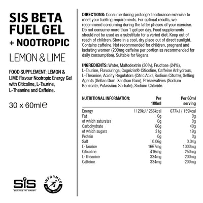 SIS Beta Fuel/Nootrópico Gel 60ml Lima/Limón #3