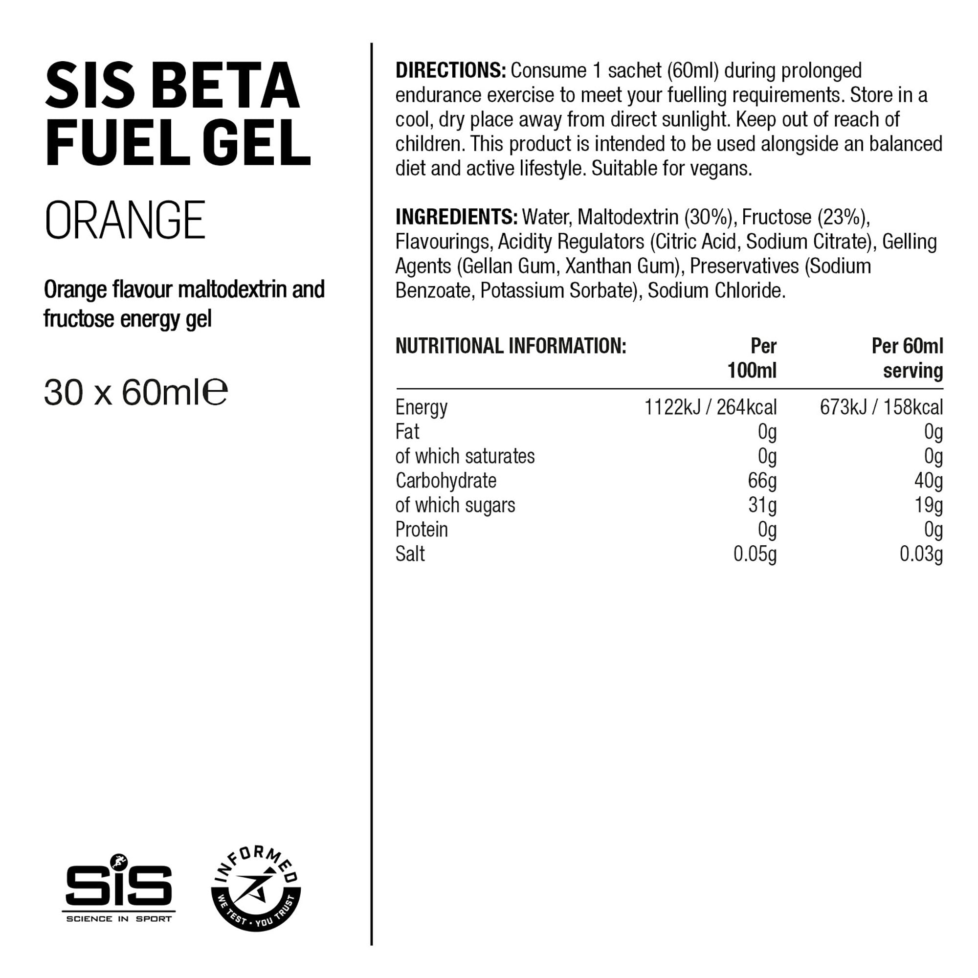 SIS Beta Fuel Gel 60ml Naranja #3