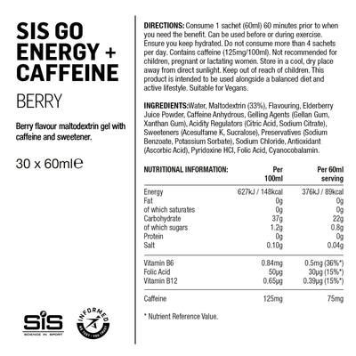 SIS GO Gel Energético/Cafeína 60ml Bayas/Cafeína #3