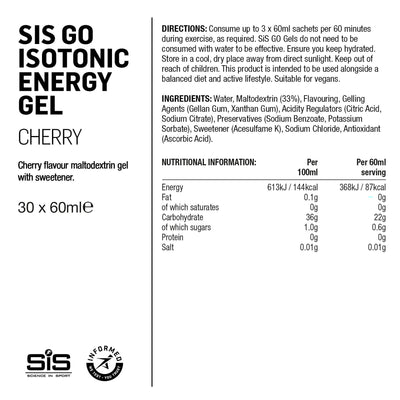 SIS GO Gel Energético Isotónico 60ml Cereza #3