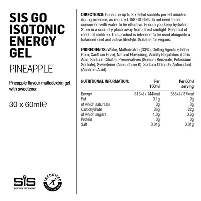 SIS GO Gel Energético Isotónico 60ml Piña #3