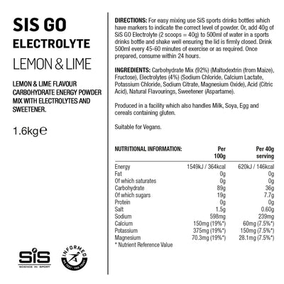 SIS GO Electrolito Bote Polvos 1.6kg Lima y Limón #3