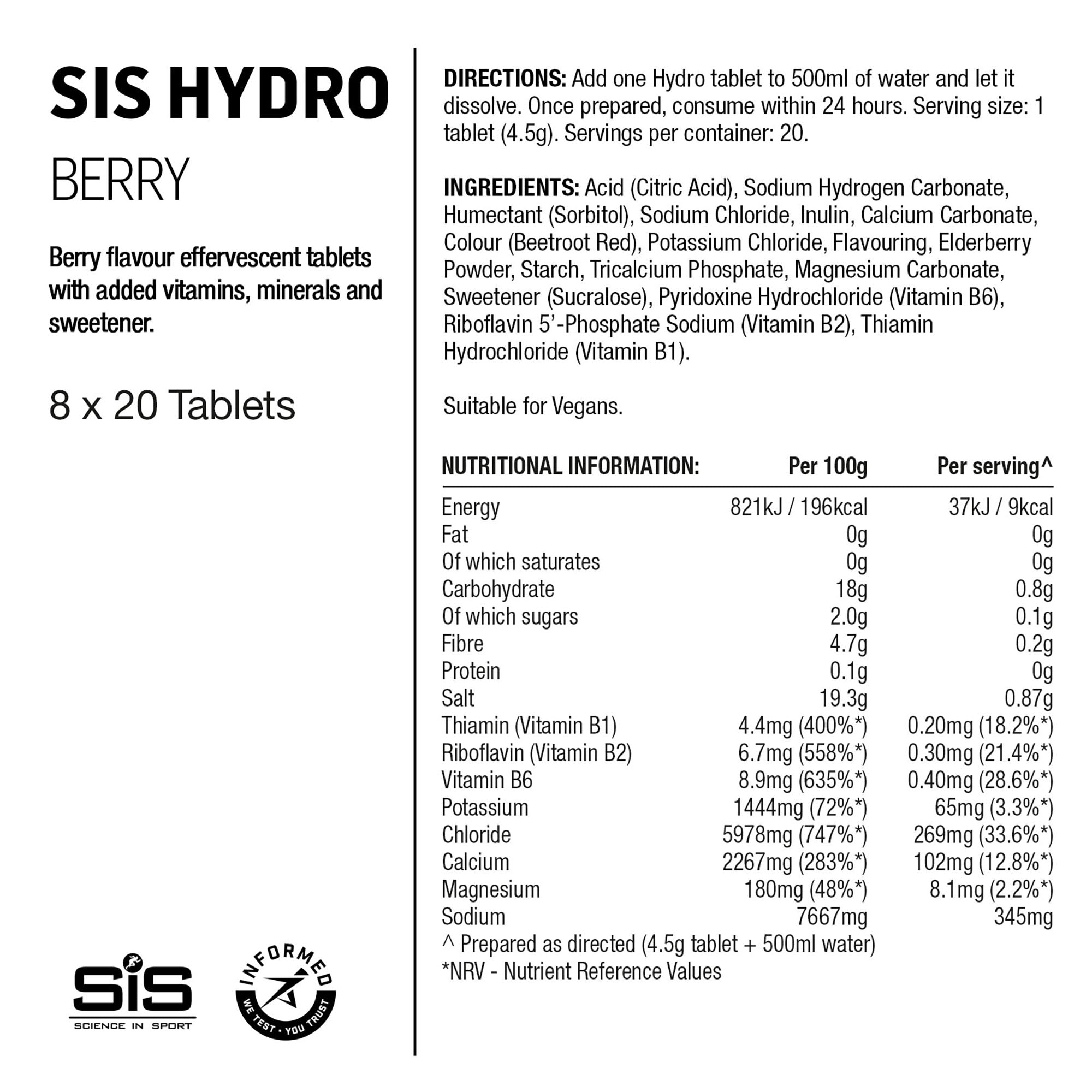 SIS GO Hidratación Pastillas 20x4.5g Bayas #3
