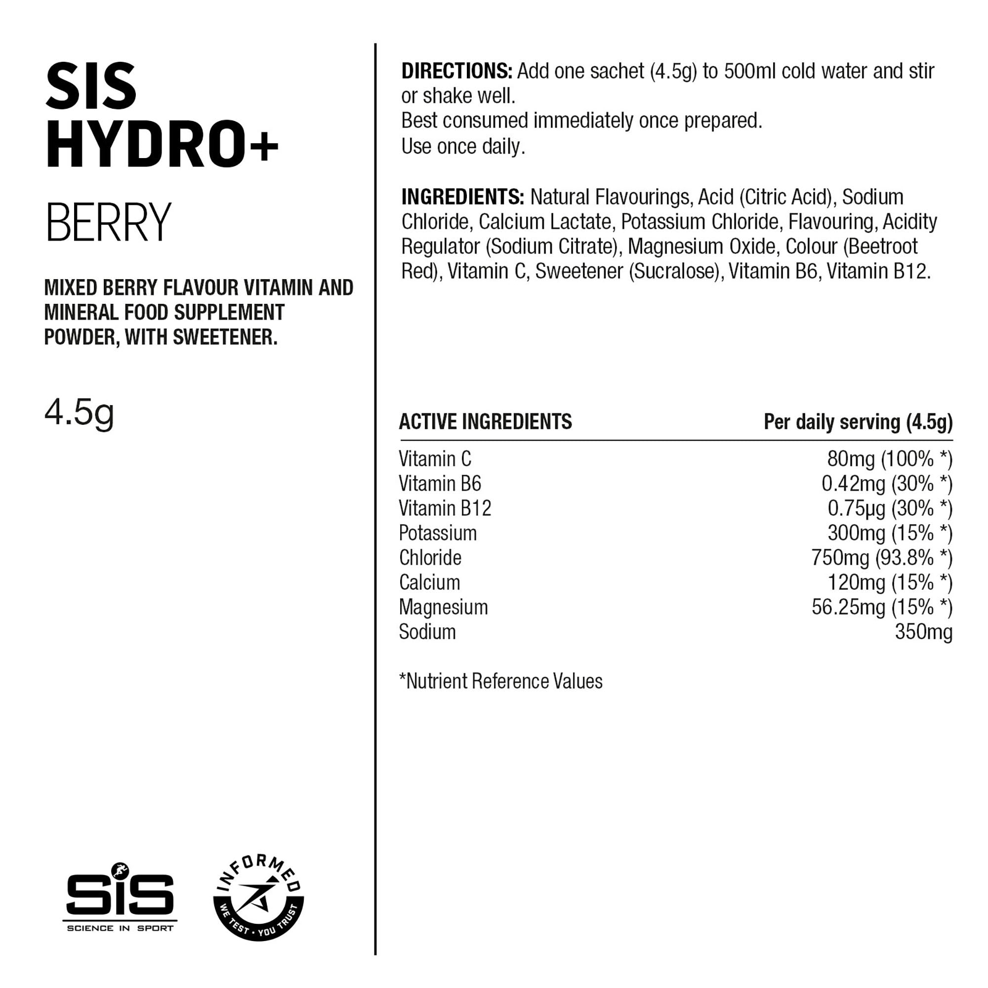 SIS GO Hydro+ Polvo Hidratación 6x4.5g Bayas #2