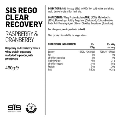SIS REGO Clear Polvo Recuperador 460g Frambuesa/Arándano Rojo #2