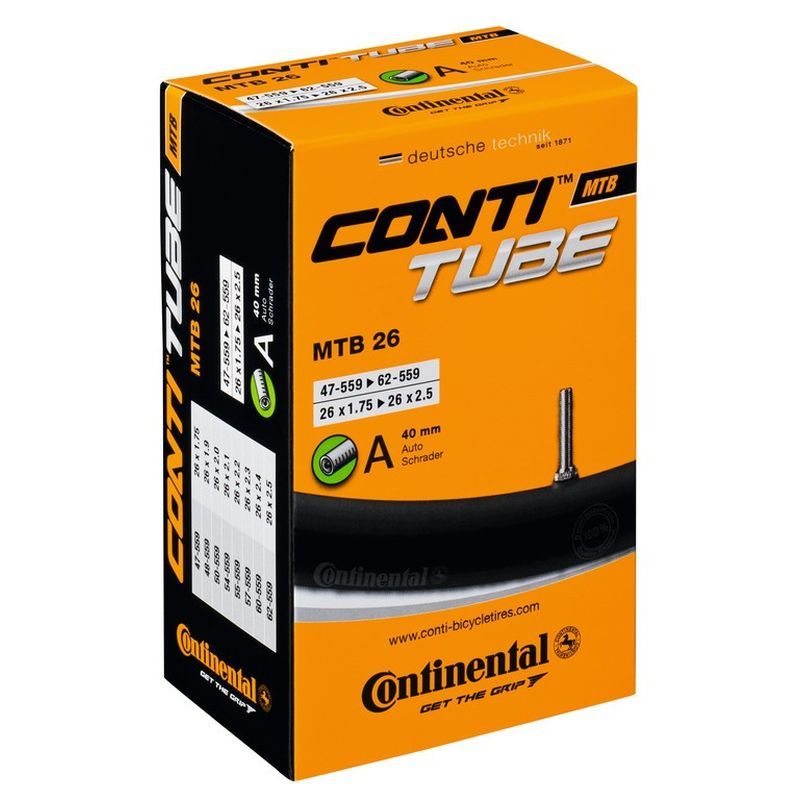 Cámara Continental Mtb 26x1.75/2.50 Valvula Presta Negro 42mm