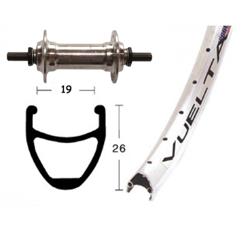 Rueda Delantera Winora Vuelta Airline 1 Eje Macizo 100mm Plata Mate