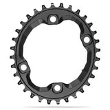 Absolute Black Oval 96 BCD 4 Arms Asymmetric Shimano XT M8000 HG+ Bolts Aluminum Black