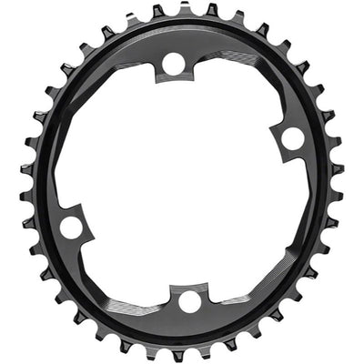 Plato Absolute Black Ovalado 110 Bcd 4 Brazos Asimétrico Sram APEX 1x Aluminio Negro